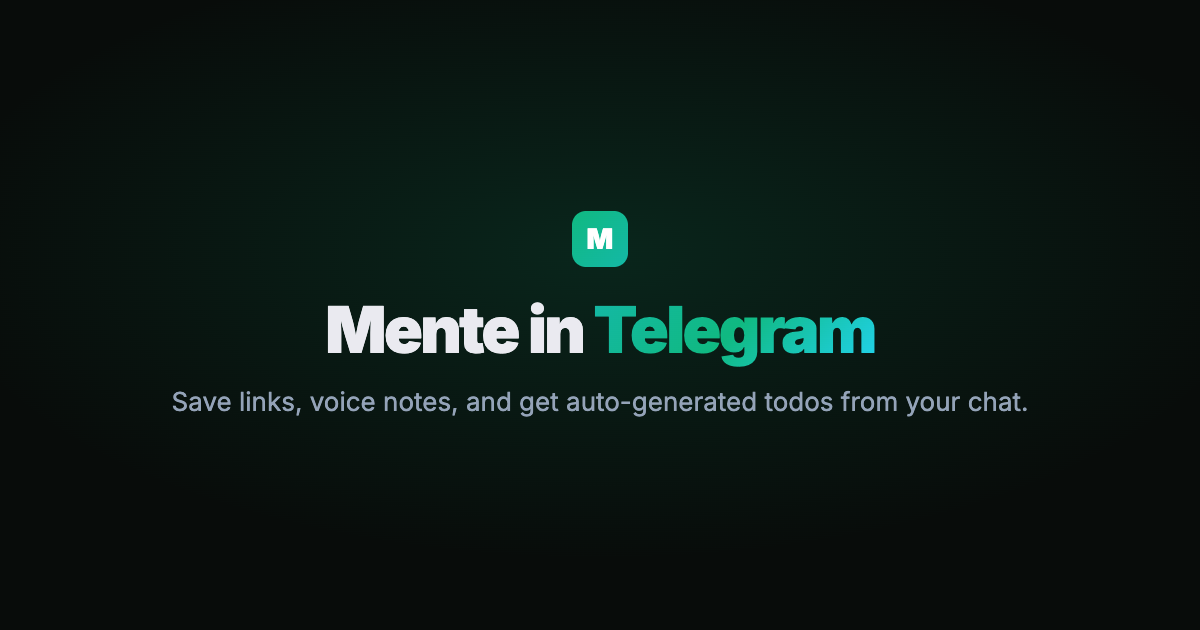 Mente Telegram Bot